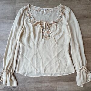 Escada Embellished Silk Top S (retail $995)